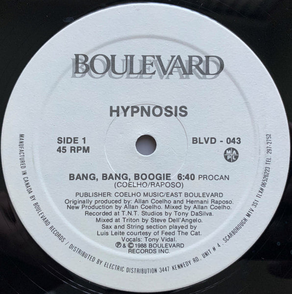 Hypnosis (14) : Bang, Bang, Boogie (12")