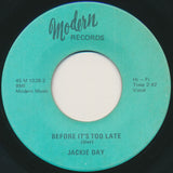 Jackie Day / Arthur Wright & His Orchestra : Before It's Too Late / Instrumental (7", Single, RE)