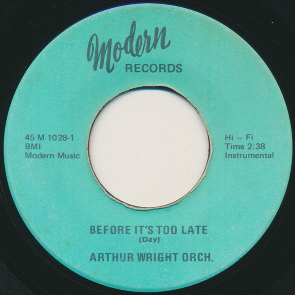 Jackie Day / Arthur Wright & His Orchestra : Before It's Too Late / Instrumental (7", Single, RE)