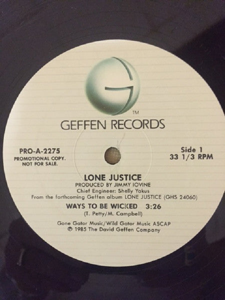 Lone Justice : Ways To Be Wicked (12", Promo)