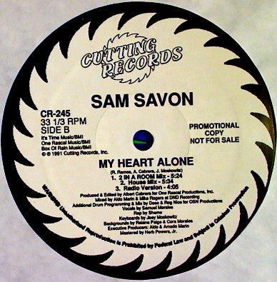 Sam Savon : My Heart Alone (12", Promo)