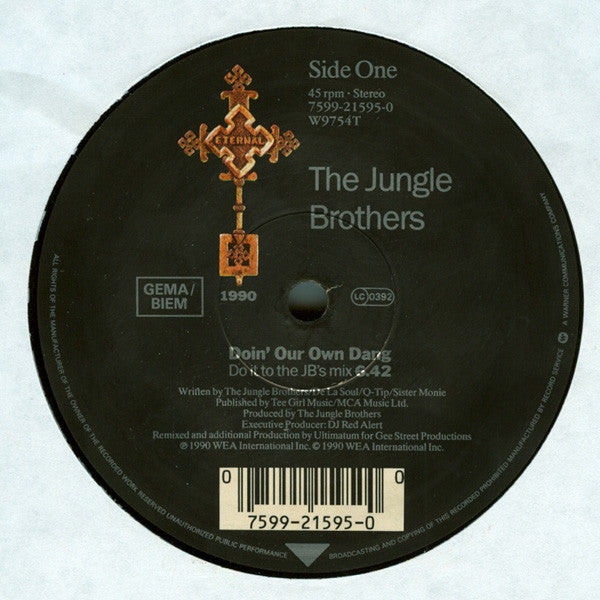 Jungle Brothers Featuring De La Soul, Monie Love, Tribe Called Quest* And Queen Latifah : Doin' Our Own Dang (12", Maxi)