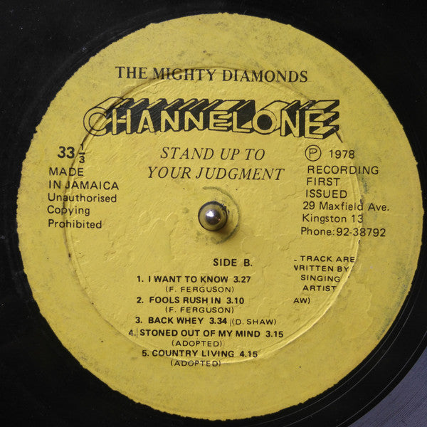 The Mighty Diamonds : Stand Up To Your Judgement (LP, Album, Yel)