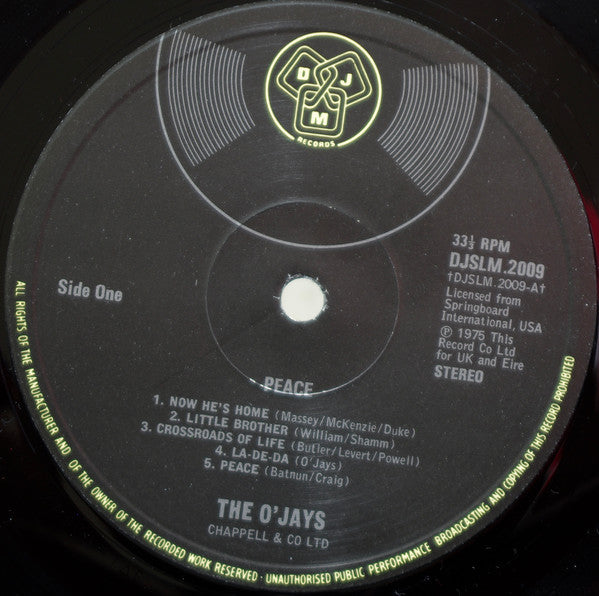 The O'Jays : Peace (LP, Album, RE)