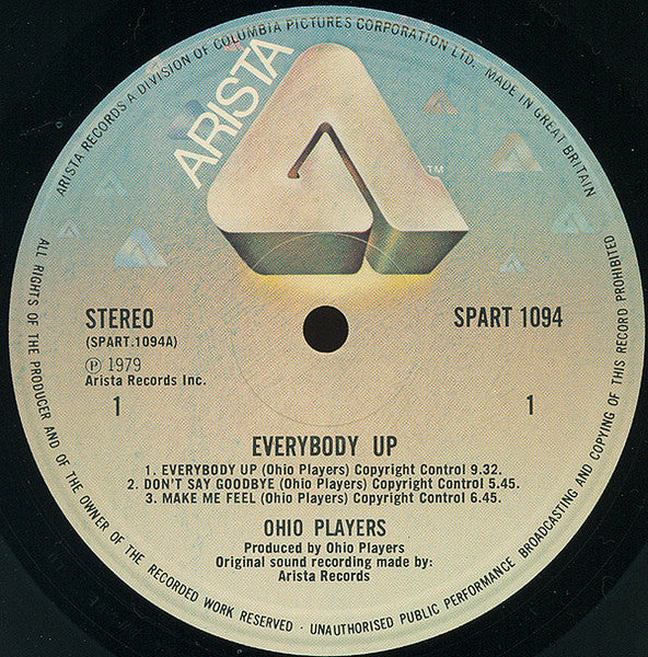 Ohio Players : Everybody Up (LP, Album, Gat)