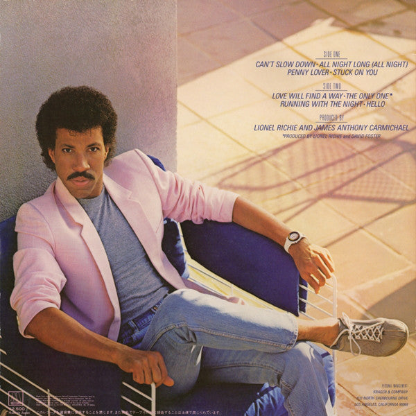 Lionel Richie : Can't Slow Down (LP, Album, Gat)