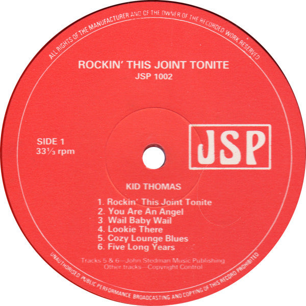 Various : Rockin' This Joint Tonite (LP, Comp, Red)