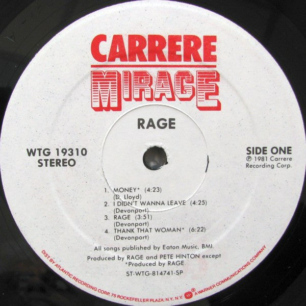Rage (9) : Rage (LP, Album, Spe)