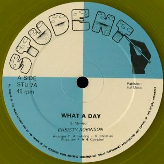 Christy Robinson : What A Day / Where Is My Man (12", Yel)
