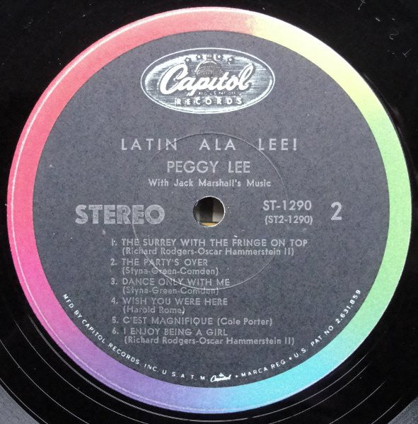 Peggy Lee : Latin Ala Lee! (LP, Album, RE, Scr)