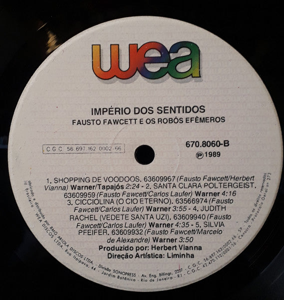 Fausto Fawcett E Os Robôs Efêmeros : Império Dos Sentidos (LP, Album)