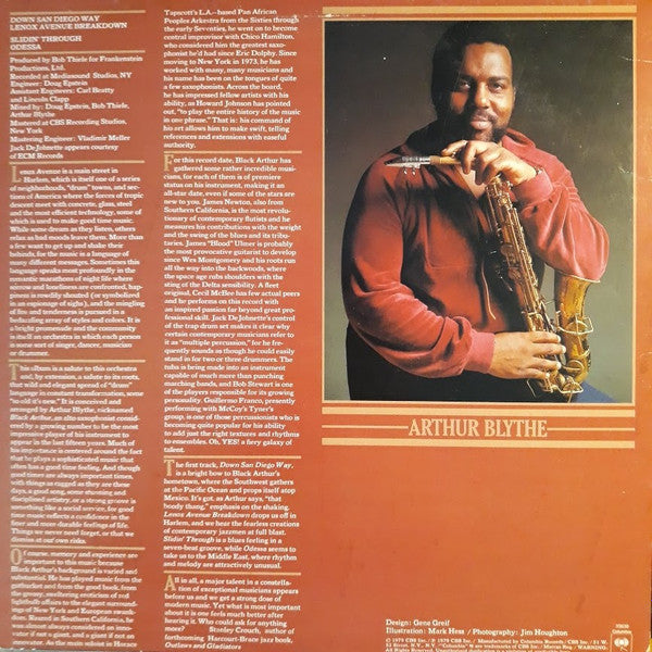 Arthur Blythe : Lenox Avenue Breakdown (LP, Album)