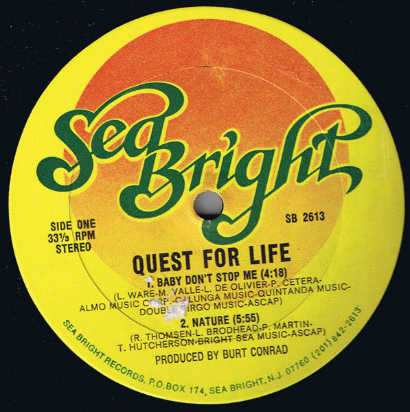 Quest For Life : Baby Don't Stop Me (12")