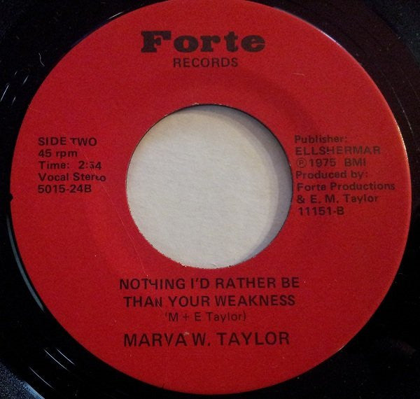 Marva Whitney : (Hey, You And You And You And You) I've Lived The Life / Nothing I'd Rather Be Than Your Weakness (7", Single)
