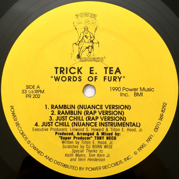 Trick E. Tea : Words Of Fury / Words Of Wisdom (12")