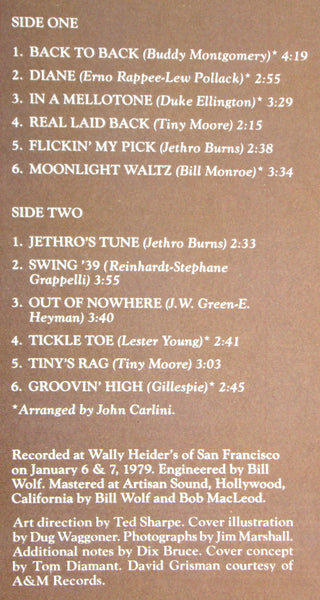 Tiny Moore & Jethro Burns : Back To Back (LP, Album)