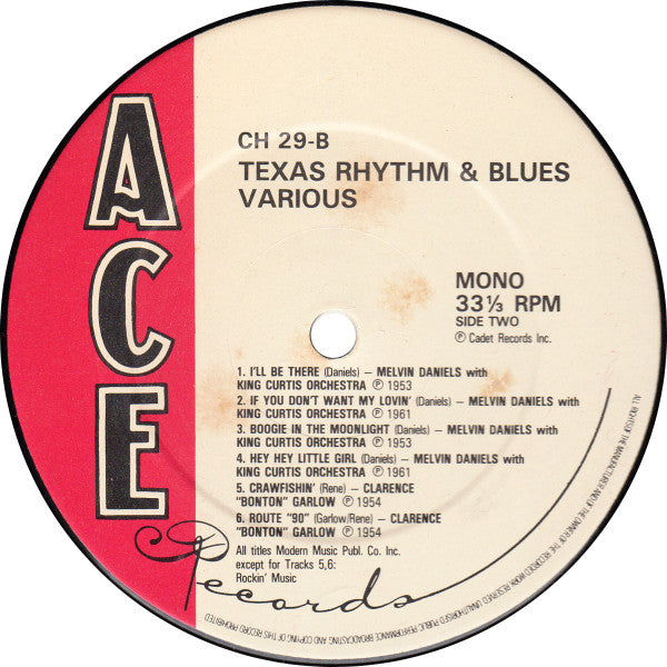 Various : Texas Rhythm And Blues (LP, Comp, Mono)