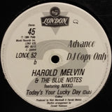 Harold Melvin And The Blue Notes Featuring Nikko (5) : Today's Your Lucky Day (12", Promo)