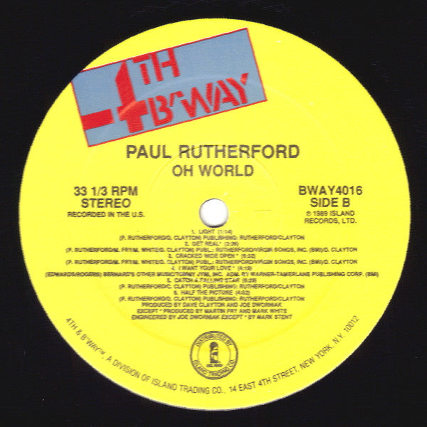 Paul Rutherford : Oh World (LP, Album)