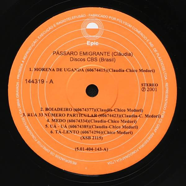Claudia (6) : Pássaro Emigrante (LP, Album, RE)