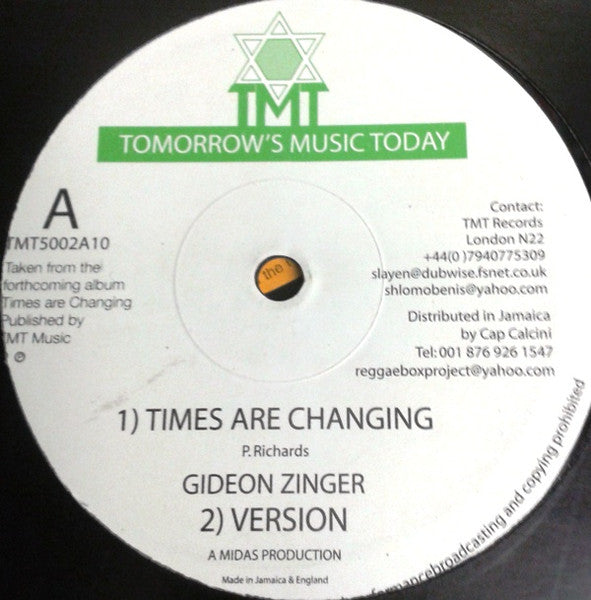 Gideon Zinger : Times Are Changing (10")