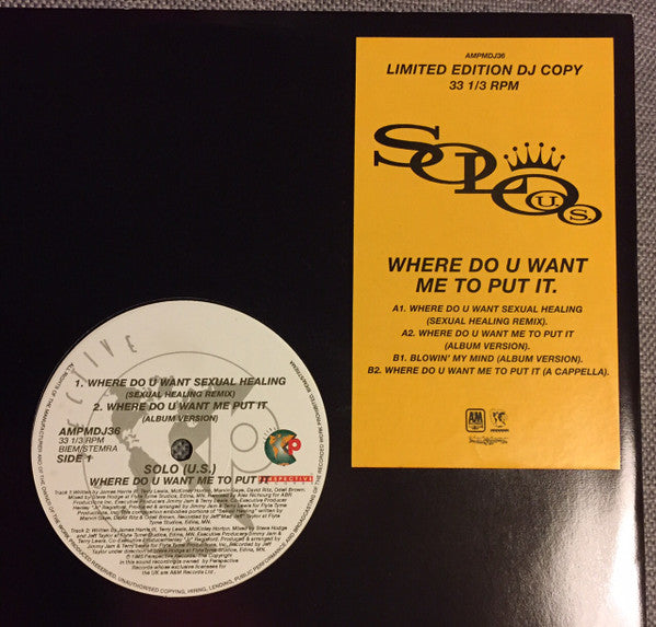 Solo (8) : Where Do U Want Me To Put It (12", Ltd, Promo)