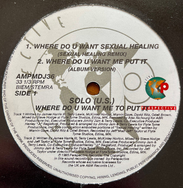 Solo (8) : Where Do U Want Me To Put It (12", Ltd, Promo)