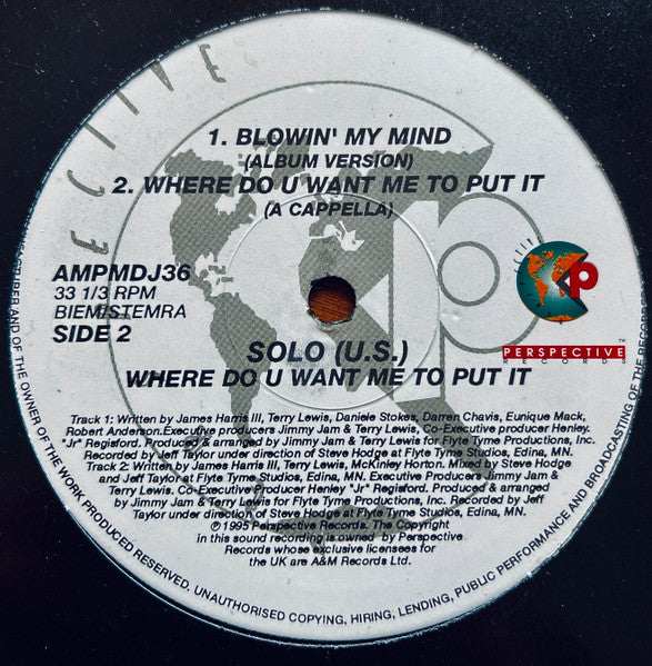 Solo (8) : Where Do U Want Me To Put It (12", Ltd, Promo)