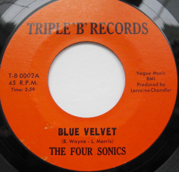 The Four Sonics : Blue Velvet / Where Are You (7")