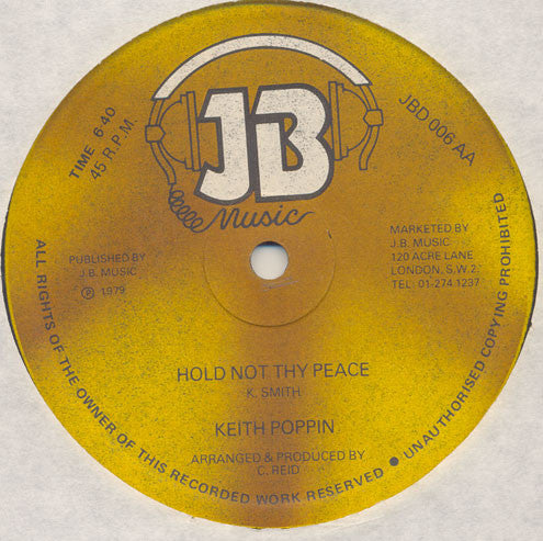 Keith Poppin : Birdie / Hold Not Thy Peace (12")