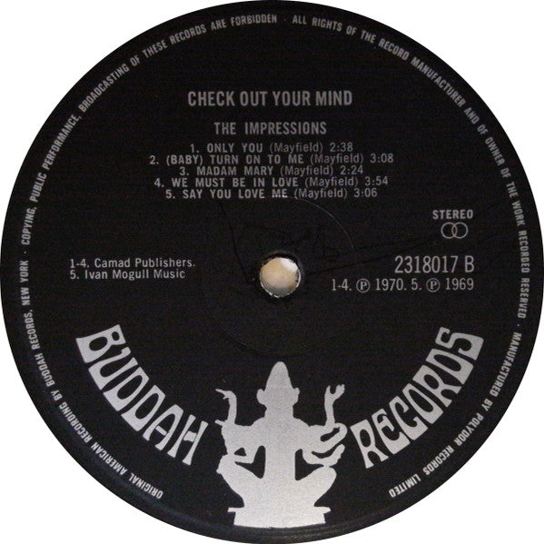 The Impressions : Check Out Your Mind (LP, Album)