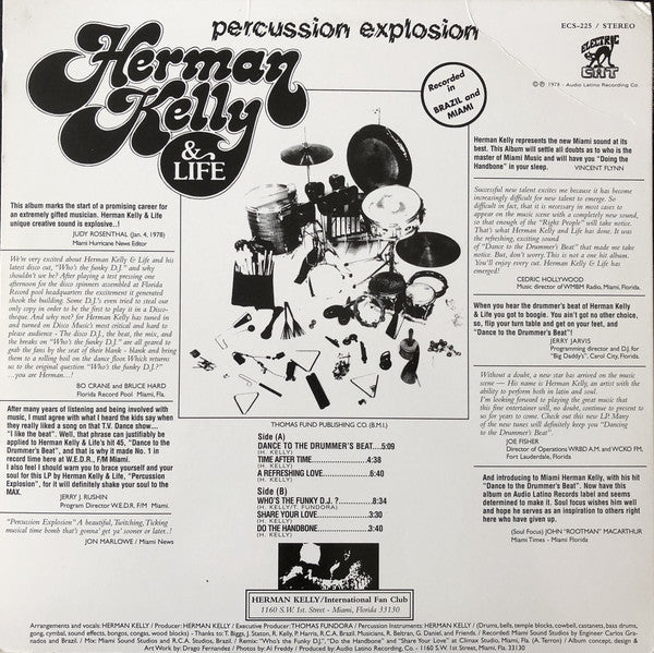 Herman Kelly & Life : Percussion Explosion (LP, Album, RE)