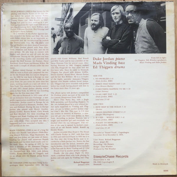 Duke Jordan : Flight To Denmark (LP, Album)
