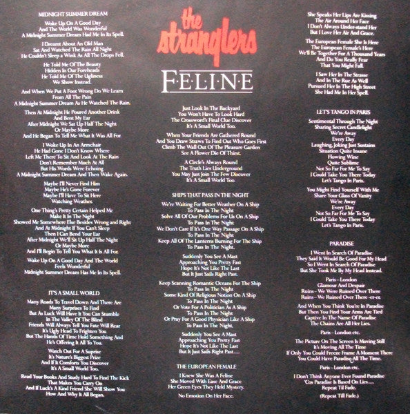The Stranglers : Feline (LP, Album, Emb)