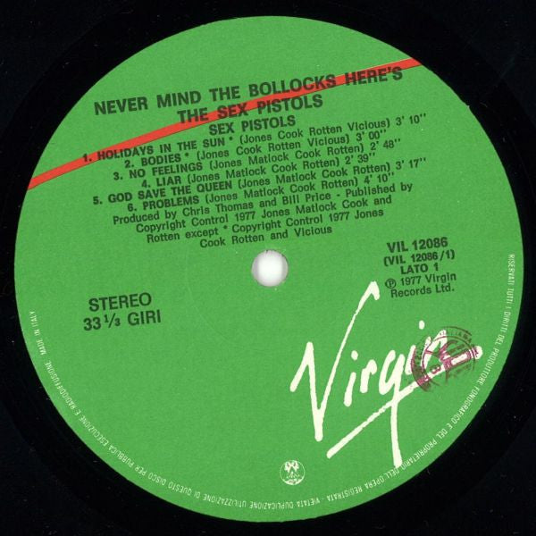 Sex Pistols : Never Mind The Bollocks Here's The Sex Pistols (LP, Album, RE, RP)