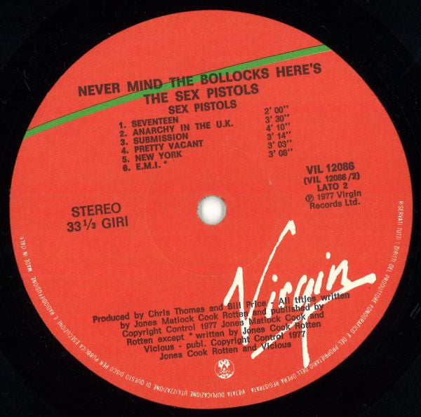 Sex Pistols : Never Mind The Bollocks Here's The Sex Pistols (LP, Album, RE, RP)