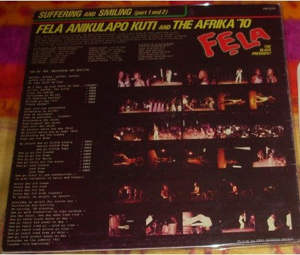 Fela Anikulapo Kuti* And The Afrika '70* : Suffering And Smiling (Part 1 And 2) (LP, Album, RE)