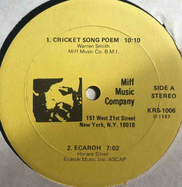 Warren Smith And The Composer's Workshop Ensemble : Cricket Song-Poem (LP, Album)