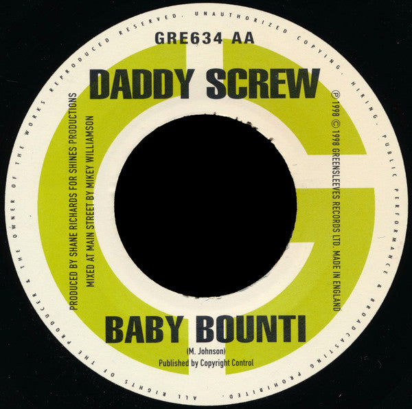 Red Rat / Daddy Screw : Bizzi Blazzi / Baby Bounti (7")
