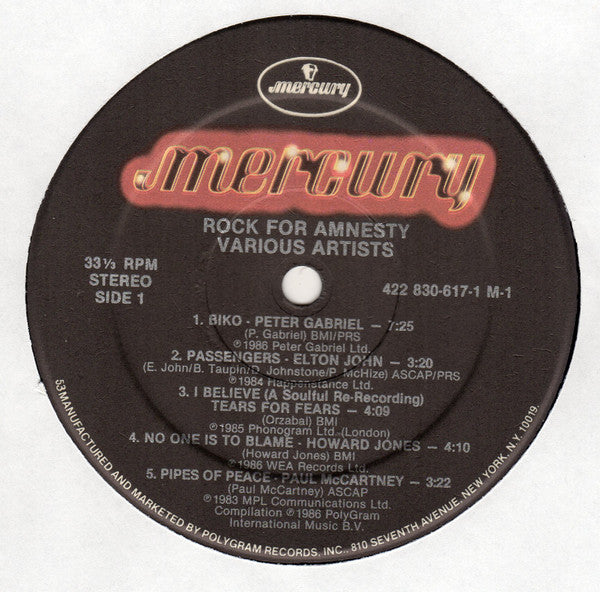 Various : Rock For Amnesty (LP, Comp)