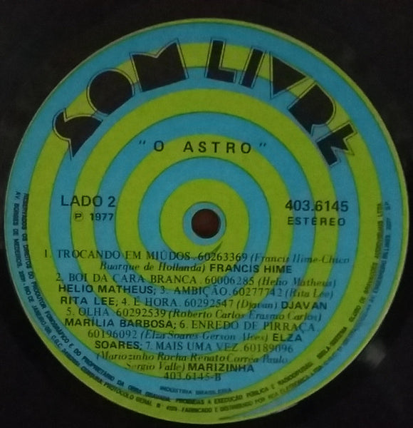 Various : O Astro (Trilha Sonora Original Da Novela) (LP, Album, Comp)