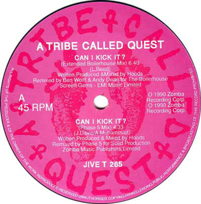A Tribe Called Quest : Can I Kick It? (12", Single)