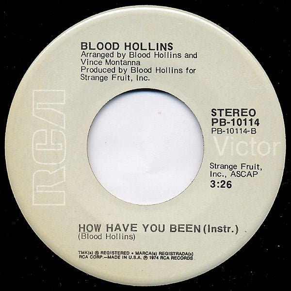 Everett 'Blood' Hollins Featuring Jean Lang : How Have You Been (7")