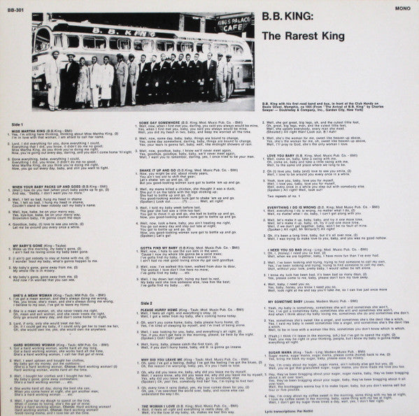 B.B. King : The Rarest King (LP, Album, Comp, Mono)