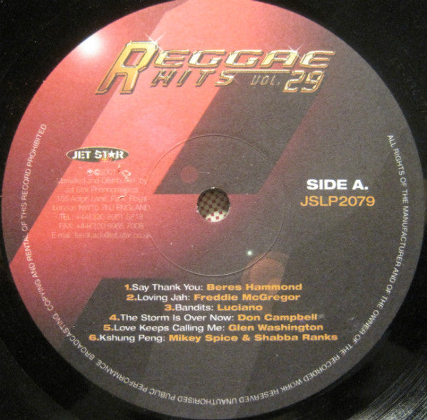Various : Reggae Hits Vol. 29 (LP, Comp)