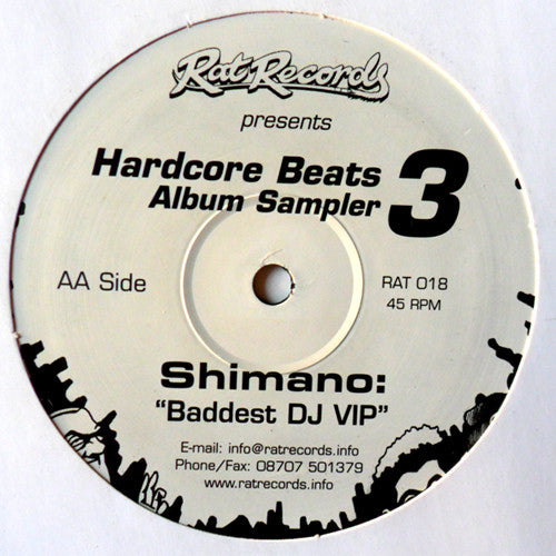 Rennie Pilgrem vs. DJ Dee Kline / Shimano : Hardcore Beats Album Sampler 3 (12")