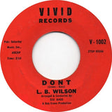 L.B. Wilson : Don't / Poco Loco (7", Styrene)