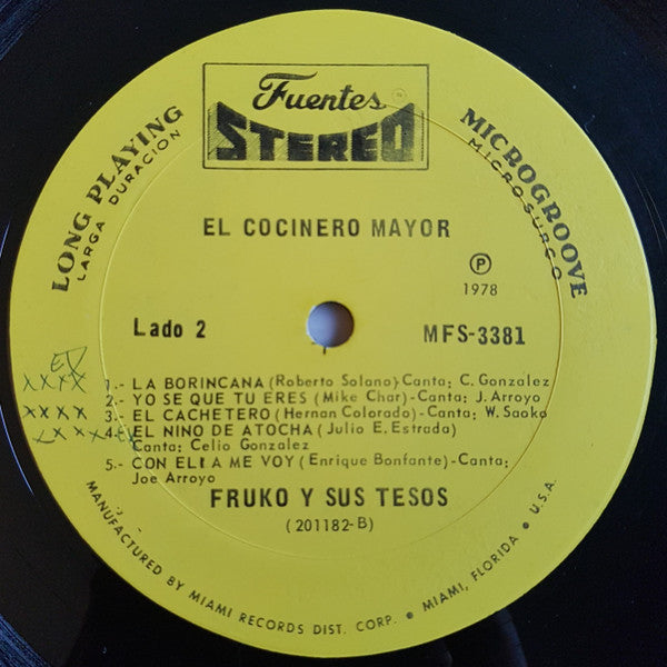 Fruko  Invitado Especial Celio Gonzalez* : El Cocinero Mayor (LP, Album)