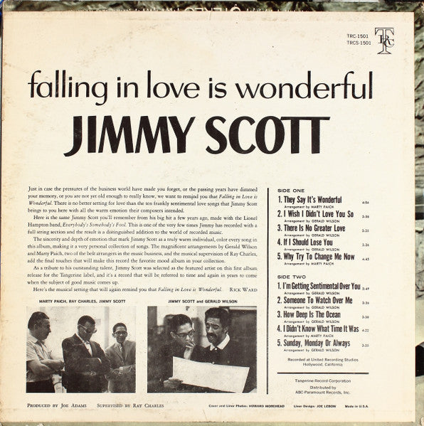 Jimmy Scott : Falling In Love Is Wonderful (LP, Album, Mono)