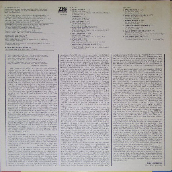 Professor Longhair : New Orleans Piano (LP, Album, Mono, RE)